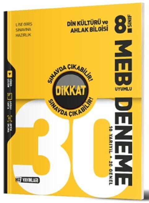 Hız Yayınları 8. Sınıf Din Kültürü ve Ahlak Bilgisi 30 lu Deneme