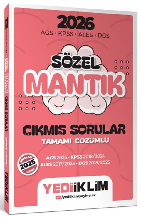 Yediiklim 2026 AGS KPSS ALES DGS Sözel Mantık Tamamı Çözümlü Çıkmış Sorular