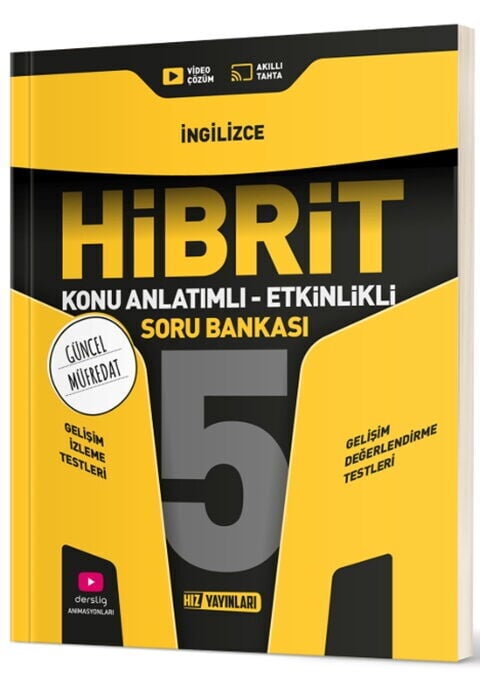 Hız Yayınları 5. Sınıf İngilizce HİBRİT Konu Anlatımlı Etkinlikli Soru Bankası