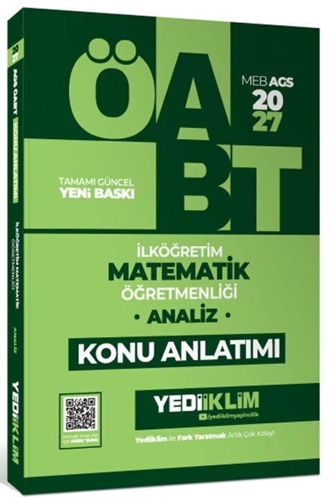 Yediiklim Yayınları 2027 MEB AGS ÖABT İlköğretim Matematik Öğretmenliği Analiz Konu Anlatımı