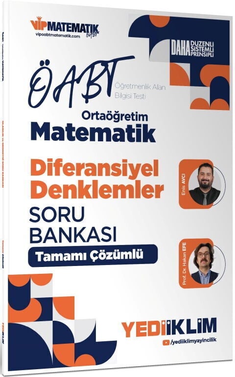 Yediiklim 2027 ÖABT Ortaöğretim Matematik Öğretmenliği Diferansiyel Denklemler Tamamı Çözümlü Soru Bankası