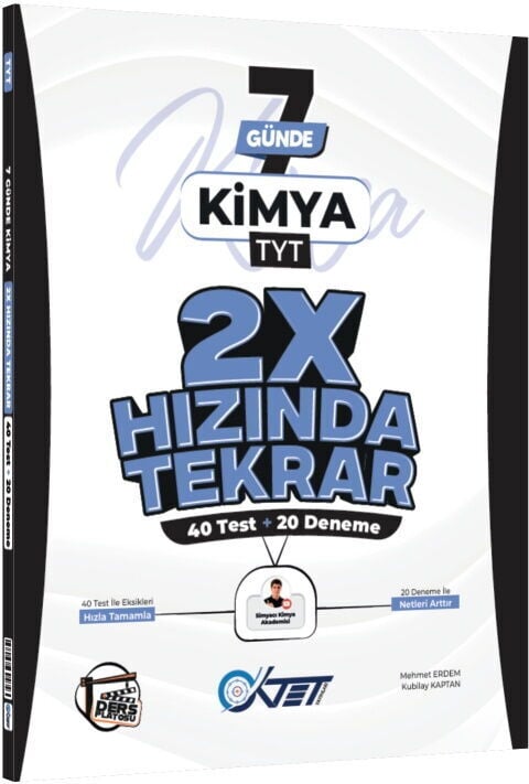 Oktet Yayınları TYT Kimya Ders Platosu 7 Günde 2X Hızında Tekrar Deneme