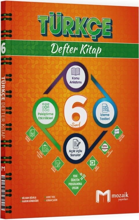 Mozaik Yayınları 6. Sınıf Türkçe Defter Kitap