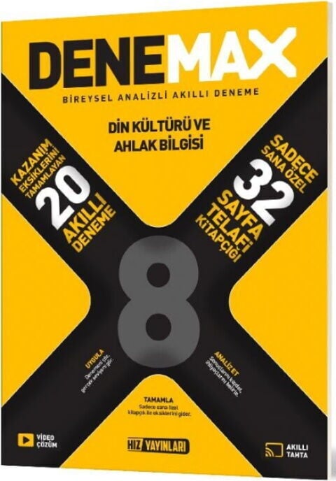 Hız Yayınları 8. Sınıf Din Kültürü ve Ahlak Bilgisi Denemax 20 li Akıllı Deneme