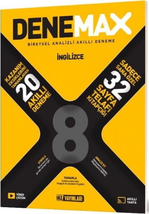 Hız Yayınları 8. Sınıf İngilizce Denemax 20 li Akıllı Deneme