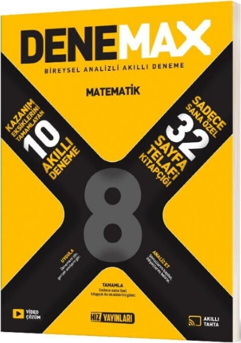 Hız Yayınları 8. Sınıf Matematik Denemax 10 lu Akıllı Deneme