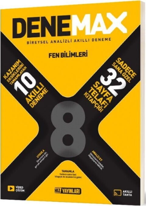Hız Yayınları 8. Sınıf Fen Bilimleri Denemax 10 lu Akıllı Deneme