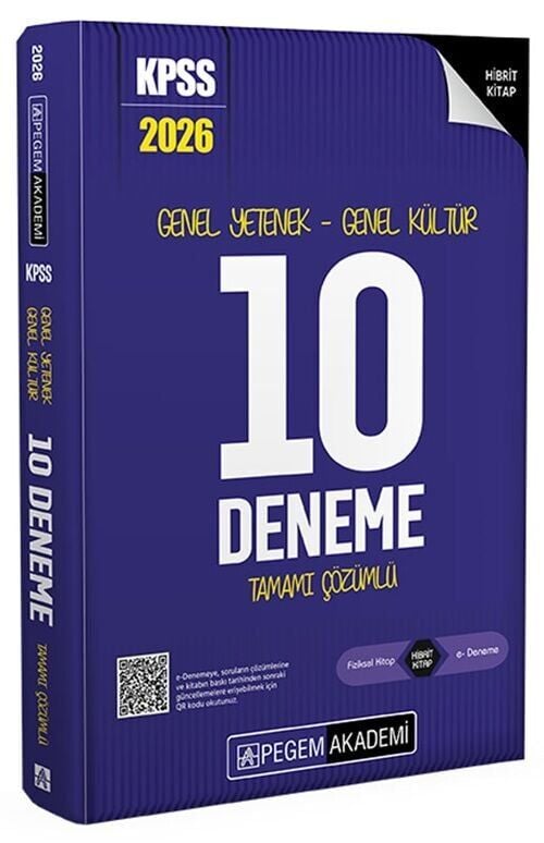 Pegem 2026 KPSS Genel Yetenek Genel Kültür 10 Deneme Çözümlü Pegem Akademi Yayınları