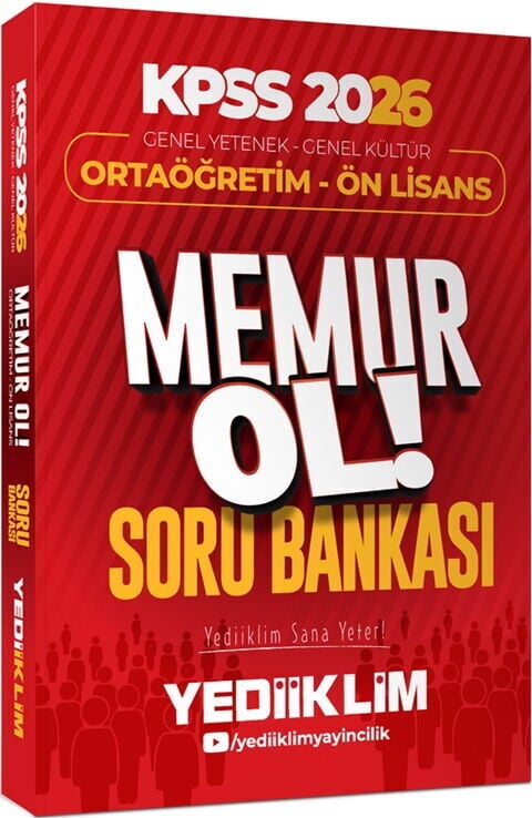 Yediiklim 2026 KPSS Genel Yetenek Genel Kültür Ortaöğretim Ön Lisans Memur Ol Soru Bankası