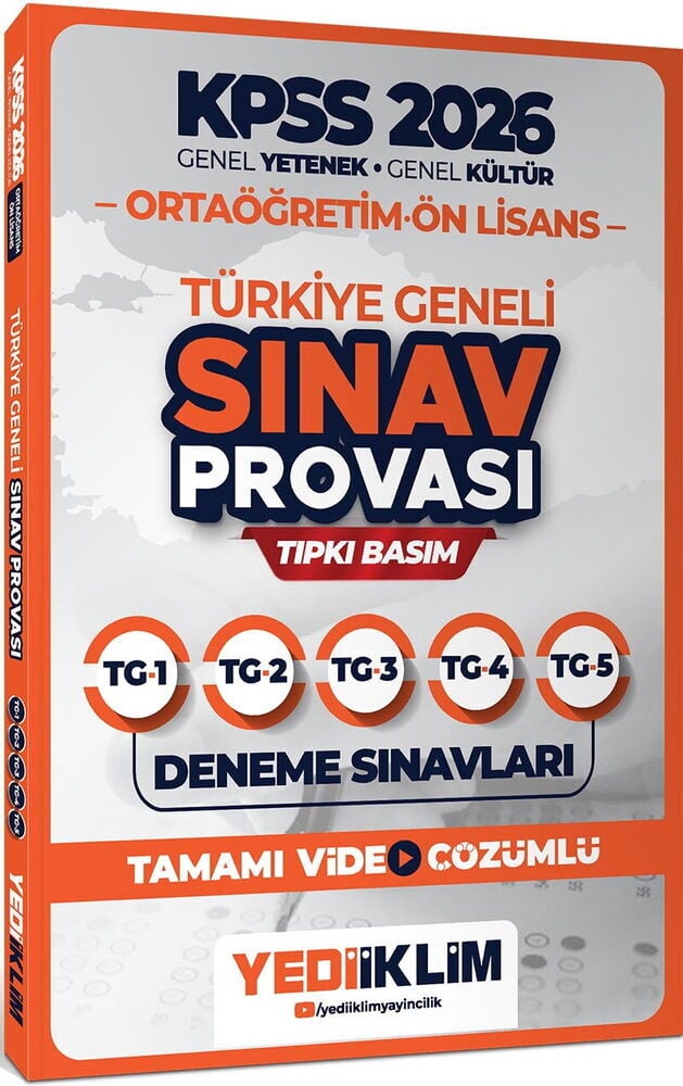 Yediiklim 2026 KPSS Ortaöğretim Ön Lisans GY-GK Türkiye Geneli Sınav Provası Tıpkı Basım Deneme Sınavları Tamamı Video Çözümlü