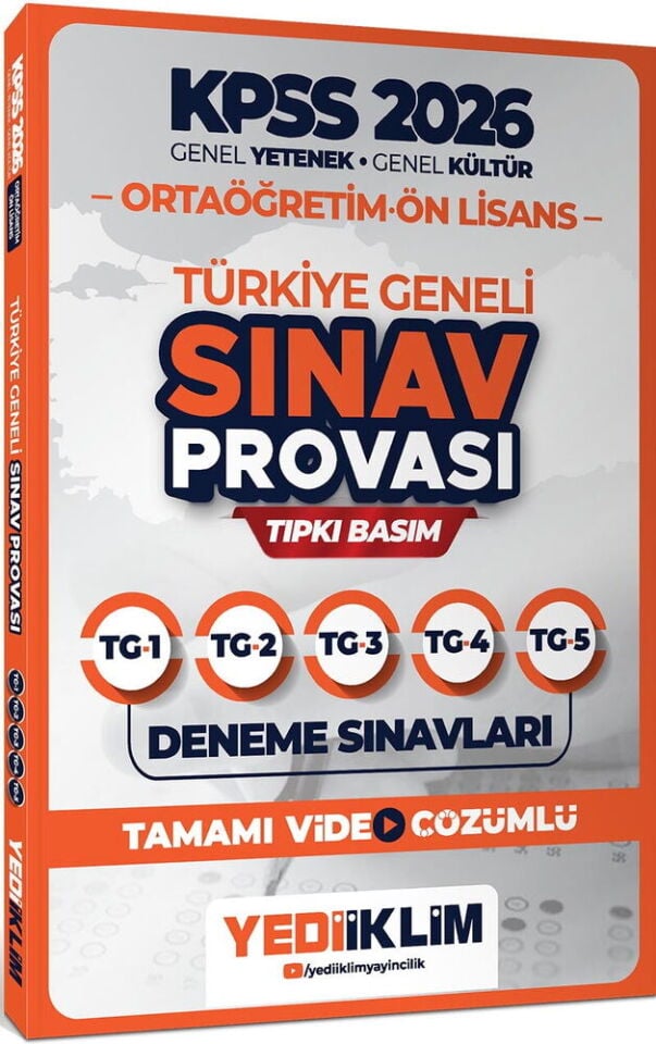 Yediiklim 2026 KPSS Ortaöğretim Ön Lisans GY-GK Türkiye Geneli Sınav Provası Tıpkı Basım Deneme Sınavları Tamamı Video Çözümlü