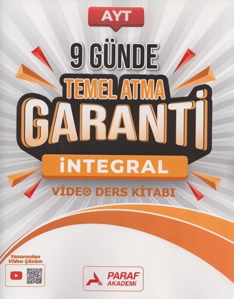 Paraf Yayınları AYT İntegral 9 Günde Temel Atma Garanti Video Ders Kitabı