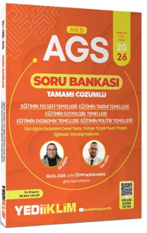 Yediiklim 2026 MEB AGS Eğitimin Temelleri ve Temel Kavramlar Türk Milli Eğitim Sisteminin Tamamı Çözümlü Soru Bankası
