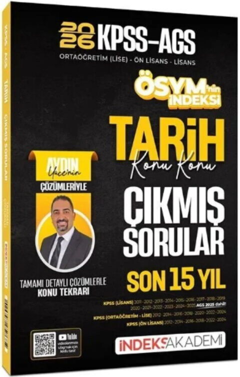 İndeks Akademi 2026 KPSS MEB AGS Tarih ÖSYM nin İndeksi Konu Konu Çıkmış Sorular Son 15 Yıl