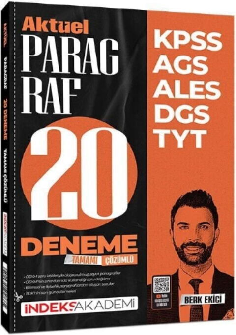 İndeks Akademi KPSS MEB AGS ALES DGS TYT Aktüel Paragraf 20 Deneme
