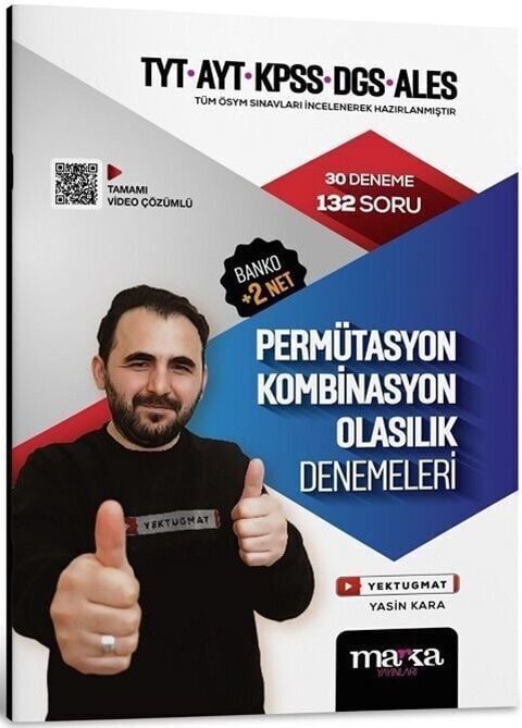 Marka Yayınları TYT AYT KPSS DGS ALES Permütasyon Kombinasyon Olasılık 30 Deneme