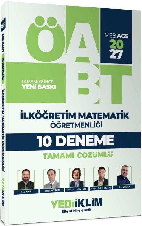 Yediiklim 2027 MEB AGS ÖABT İlköğretim Matematik Öğretmenliği Tamamı Çözümlü 10 Deneme