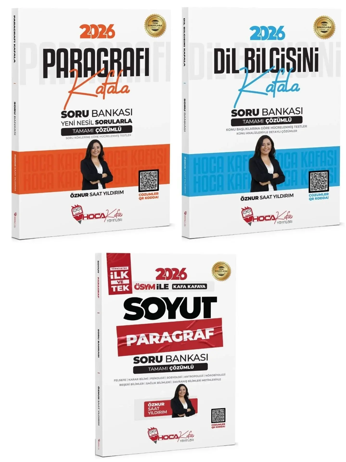 Hoca Kafası 2026 KPSS TYT ALES DGS Paragrafı + Dil Bilgisi Kafala Soyut Soru Bankası 3 lü Set - Öznur Saat Yıldırım Hoca Kafası Yayınları