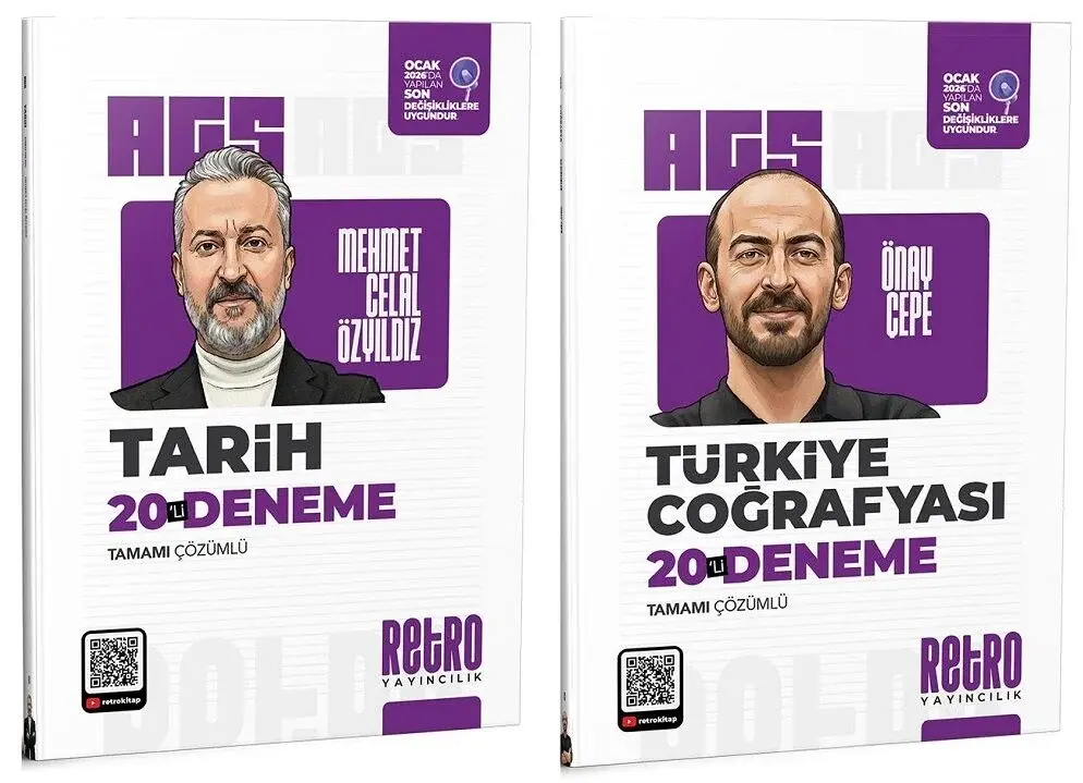YENİ AGS - Retro 2026 MEB-AGS Tarih + Türkiye Coğrafyası 20+20 Deneme 2 li Set Retro Yayıncılık