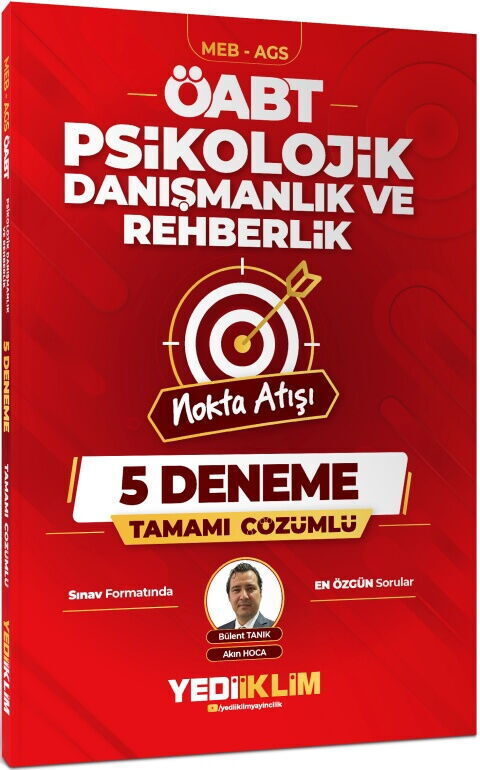 Yediiklim 2027 MEB AGS ÖABT Nokta Atışı Psikolojik Danışmanlık ve Rehberlik Tamamı Çözümlü 5 Deneme