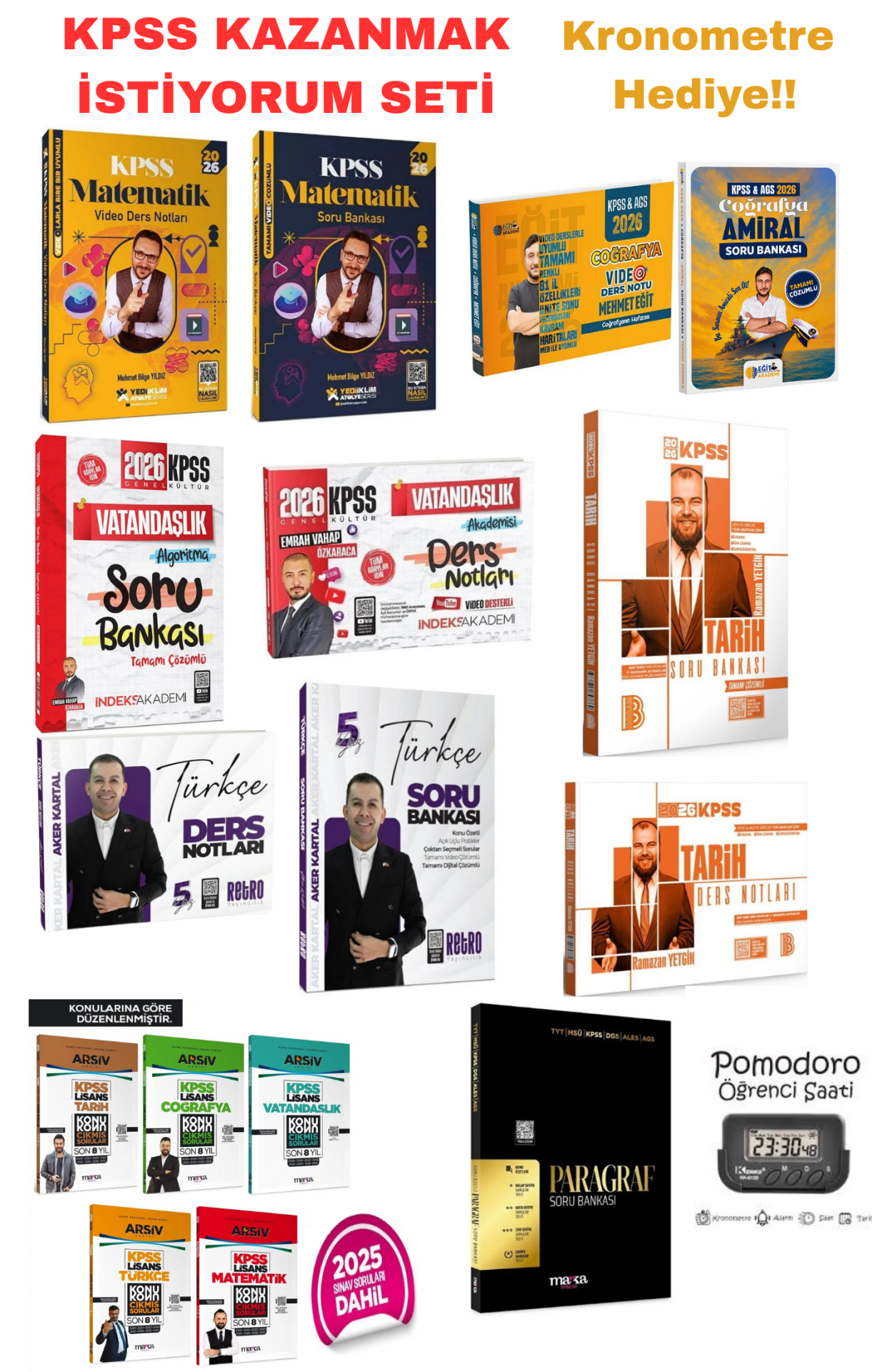 KPSS Kazanmak İstiyorum Seti 2026 Güncel Baskı Kronometre Hediyeli