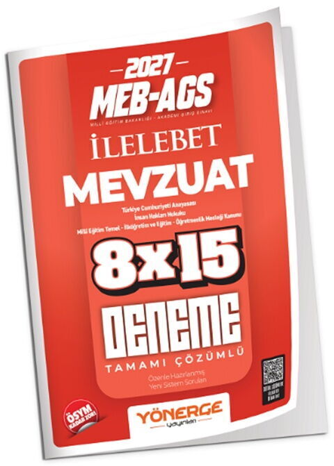 Yönerge 2027 MEB AGS Mevzuat Bilgisi İLELEBET 8x15 Deneme