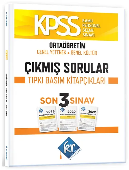 KR Akademi 2024 KPSS Lise Ortaöğretim Çıkmış Sorular Son 3 Sınav Tıpkı Basım KR Akademi Yayınları