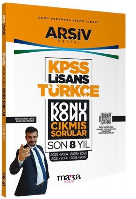 Marka Yayınları KPSS Lisans Türkçe Konu Konu Çıkmış Sorular Son 8 yıl Çıkmış Sorular