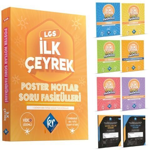KR Akademi 8. Sınıf LGS İlk Çeyrek Poster Notlar Soru Fasikülleri