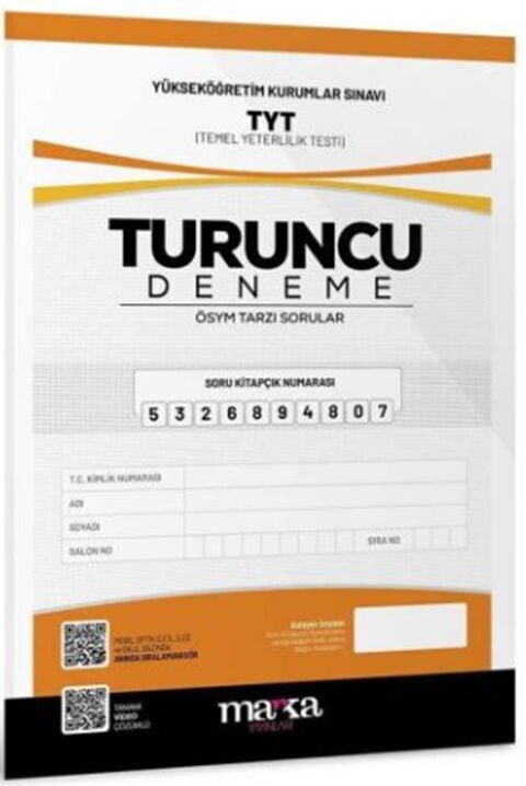 Marka Yayınları TYT Yeni Nesil Tamamı Video Çözümlü Turuncu Deneme