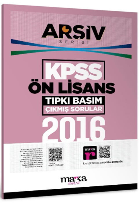 Marka Yayınları 2016 KPSS Ön Lisans ARŞİV Serisi Tıpkı Basım Çıkmış Sorular