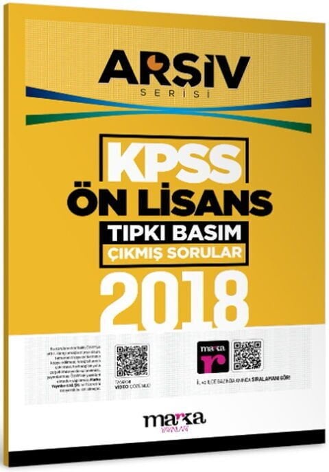 Marka Yayınları 2018 KPSS Ön Lisans ARŞİV Serisi Tıpkı Basım Çıkmış Sorular