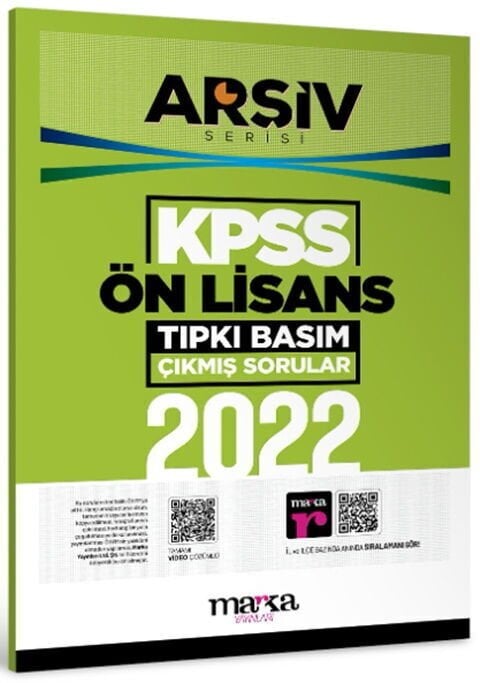 Marka Yayınları 2022 KPSS Ön Lisans ARŞİV Serisi Tıpkı Basım Çıkmış Sorular