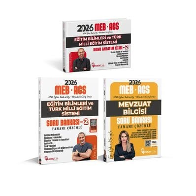2026 MEB – AGS Eğitim Bilimleri Konu Anlatım – 2 (MEVLÜT GÜNDÜZ) + Eğitim Bilimleri Soru Bankası– 2  ( ÖMER EKİCİ ) + Mevzuat  Bilgisi (ESRA ÖZKAN KARAOĞLU) Soru 3 Lü Set