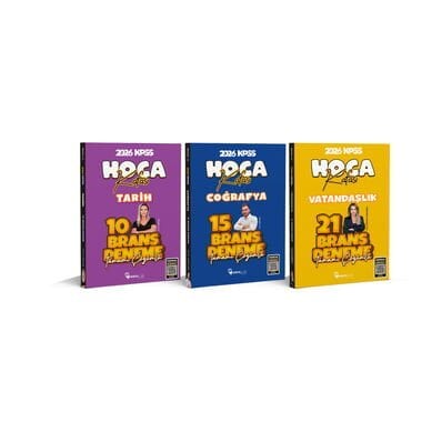 2026 KPSS Tarih 10 Lu- Coğrafya 15 Li- Vatandaşlık 21 Li Tamamı Çözümlü Branş Deneme 3 Lü SET
