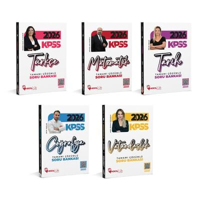 2026 KPSS Türkçe- Matematik- Tarih- Coğrafya-Vatandaşlık Soru Bankası 5 Li Set
