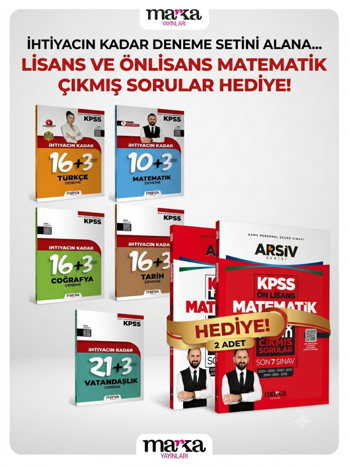 2026 KPSS İhtiyacın Kadar Tüm Dersler Deneme Seti Ortaöğretim, Önlisans, Lisans ( Matematik Çıkmış Sorular Hediyeli )