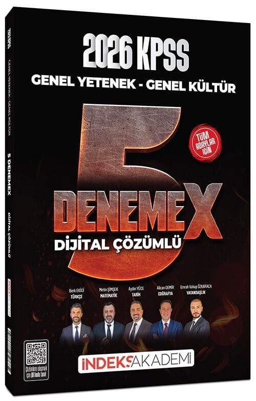 İndeks Akademi 2026 KPSS Genel Yetenek Genel Kültür 5 DenemeX Çözümlü İndeks Akademi Yayıncılık